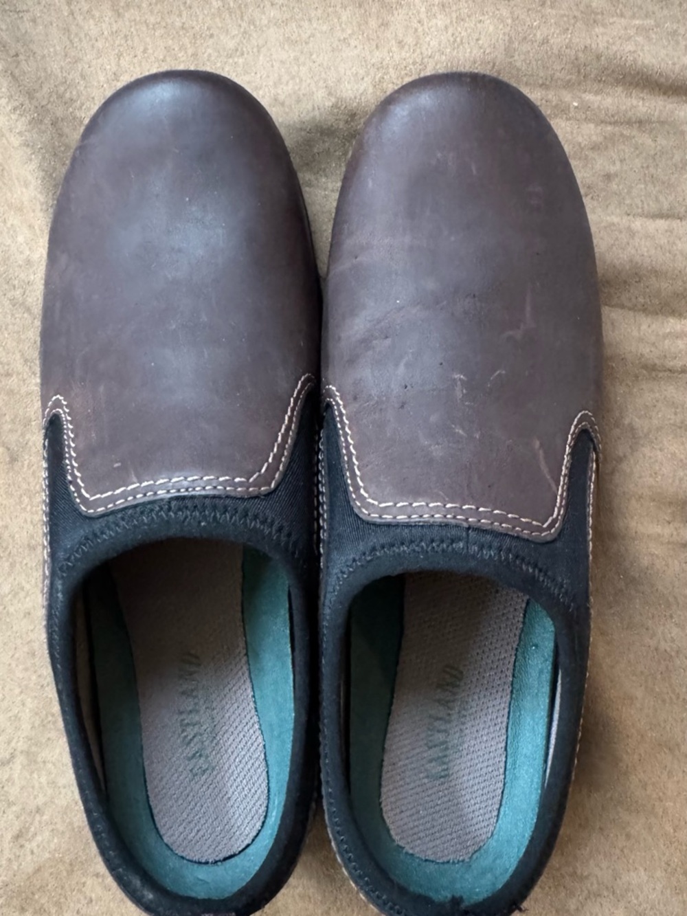 Eastland Brown Leather Slip-On Clog Mules - Picture 4 of 4